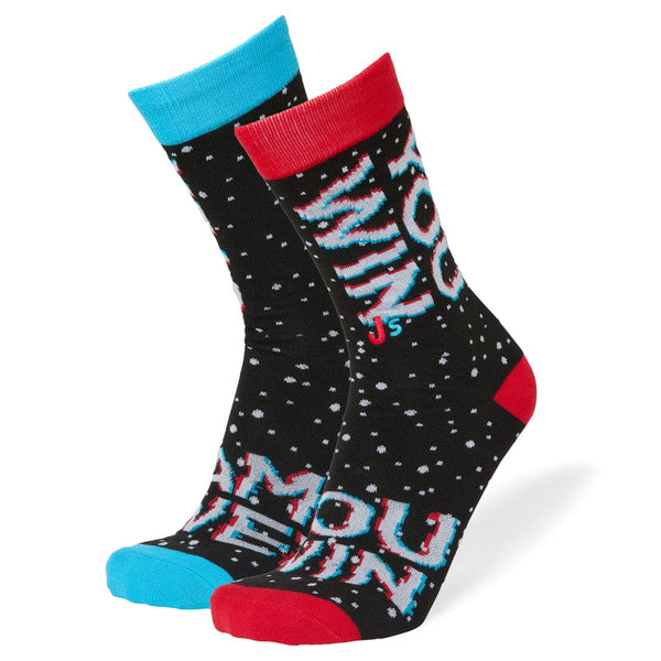 Game Over You Win Men's Crew Socks Black