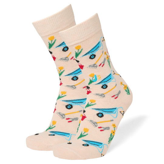 Gardening Tools Men's Crew Socks Tan