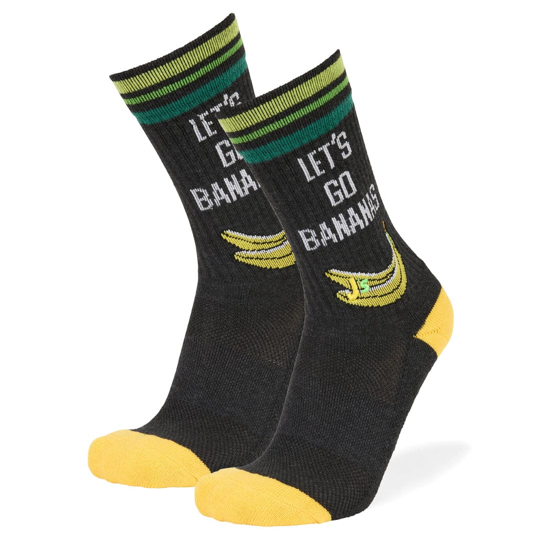 Let&#39;s Go Bananas Athletic Crew Socks Grey / Large