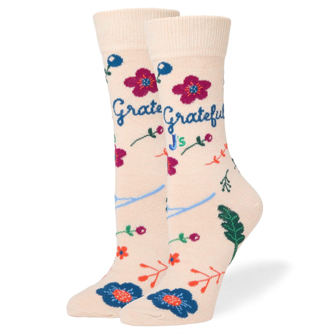 Grateful Women's Crew Socks Tan