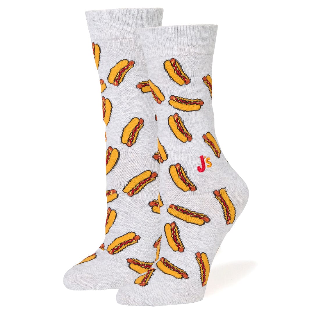 Hot Dogs Women&#39;s Crew Socks Grey