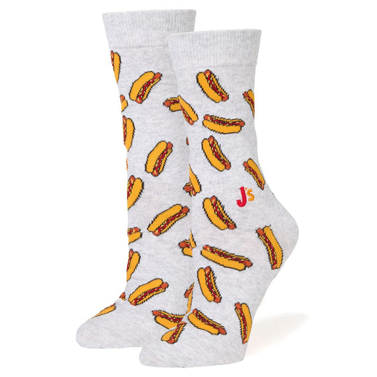 Hot Dogs Women's Crew Socks Grey