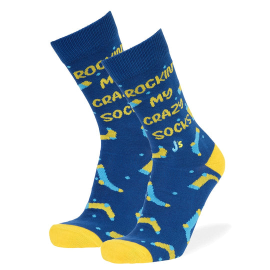 Rockin' My Crazy Socks Crew Socks Blue / Large