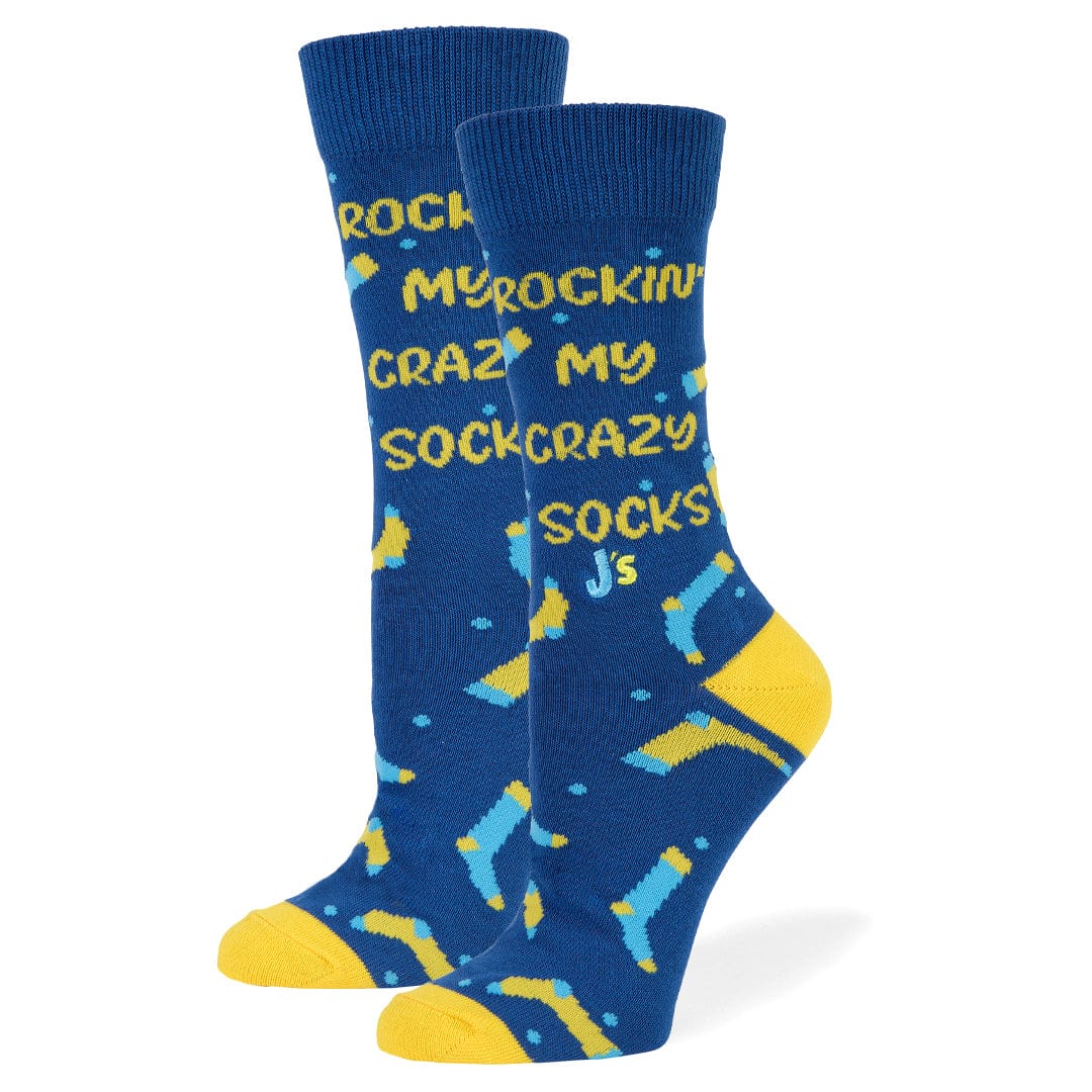 Rockin&#39; My Crazy Socks Crew Socks Blue / Medium