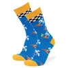 Wheels On Fire Crew Socks Blue / Large