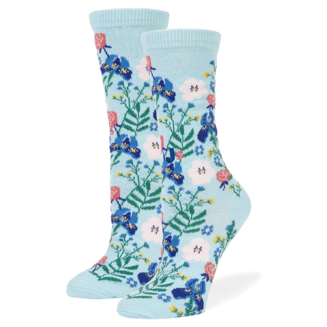 Wildflowers Crew Socks Blue