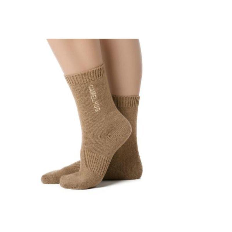 Camel Hair Thermal Socks Unisex Crew Sock Brown
