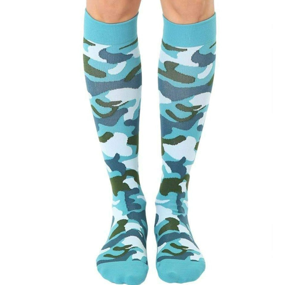 Camo Compression Knee High Socks Green Camo