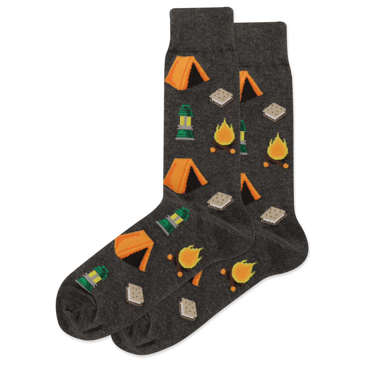 Camping Men&#39;s Crew Socks Charcoal