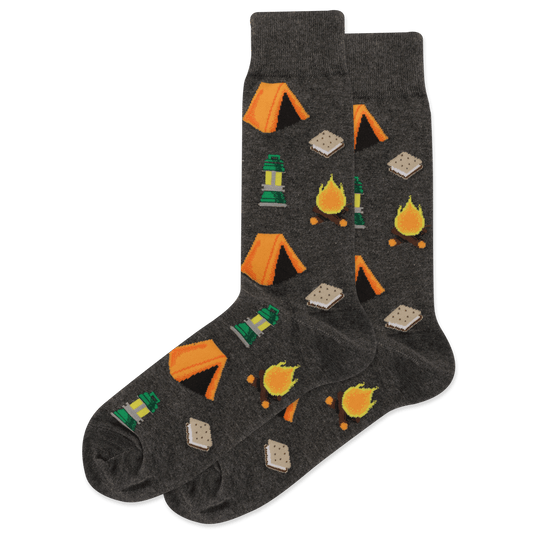 Camping Men's Crew Socks Charcoal