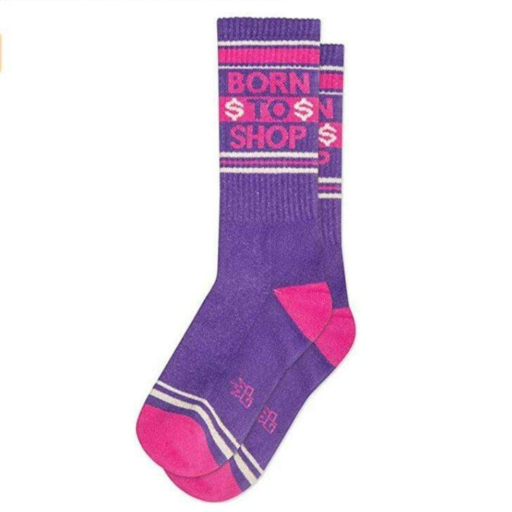 Born to Shop Socks Unisex Crew Sock Purple