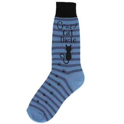 Cat Dude Men's Crew Socks Blue