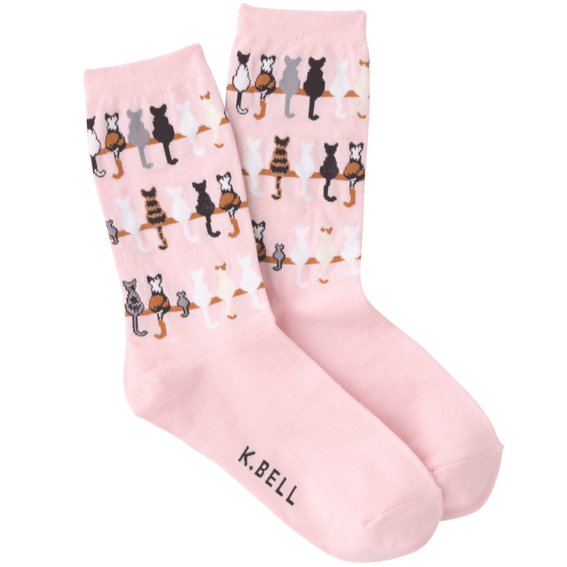 Cat Tails Women's Crew Socks Black