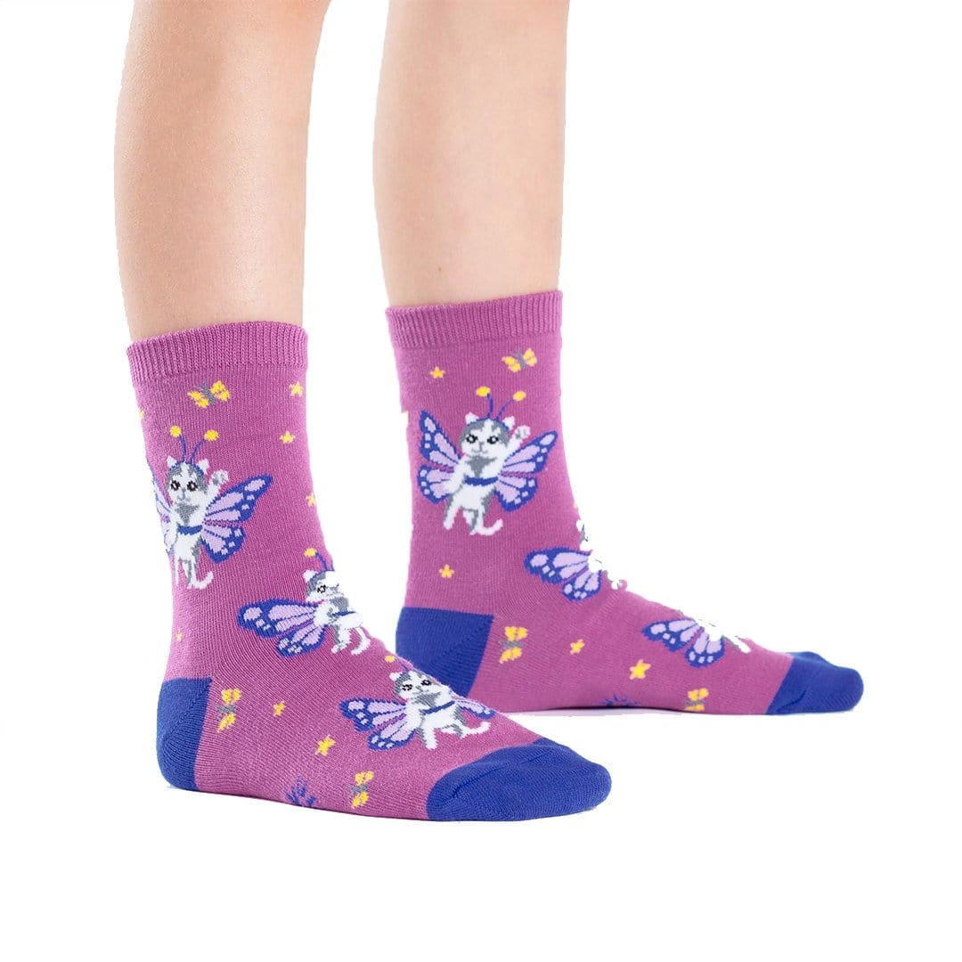 Catterfly Youth Crew Socks pink