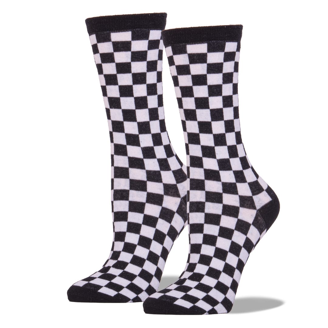 Checkers Women&#39;s Crew Sock Black