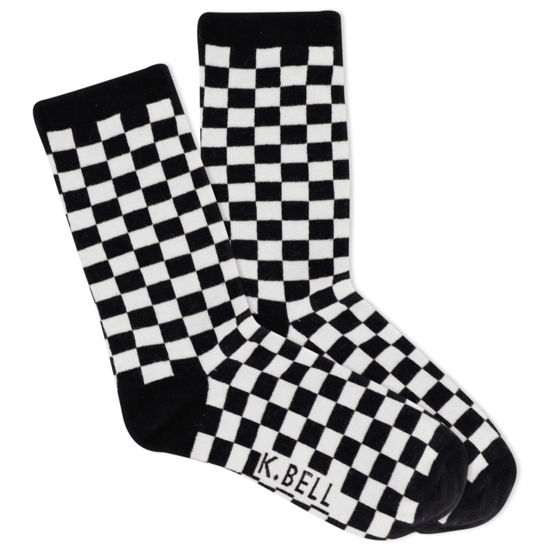 Checkers Women&#39;s Crew Sock Black