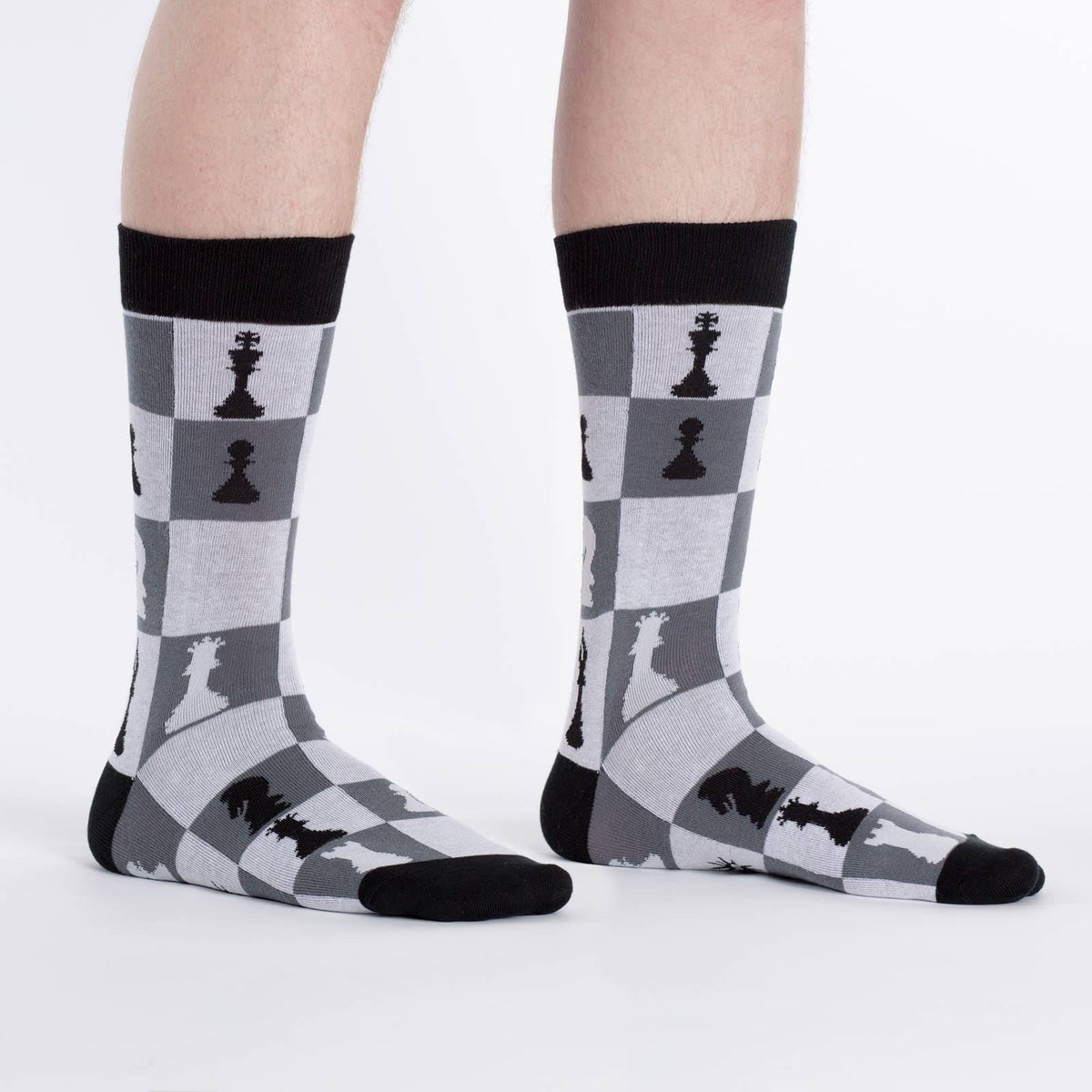 Checkmate Chess Socks Men’s Crew Sock black/ white