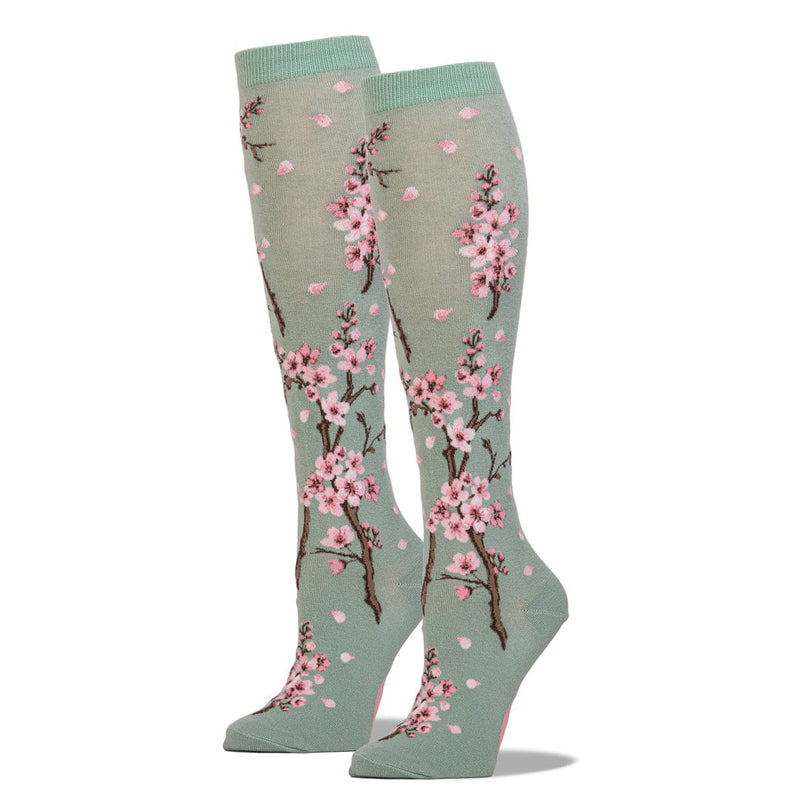 Cherry Blossom Womens Knee High Sock Johns Crazy Socks