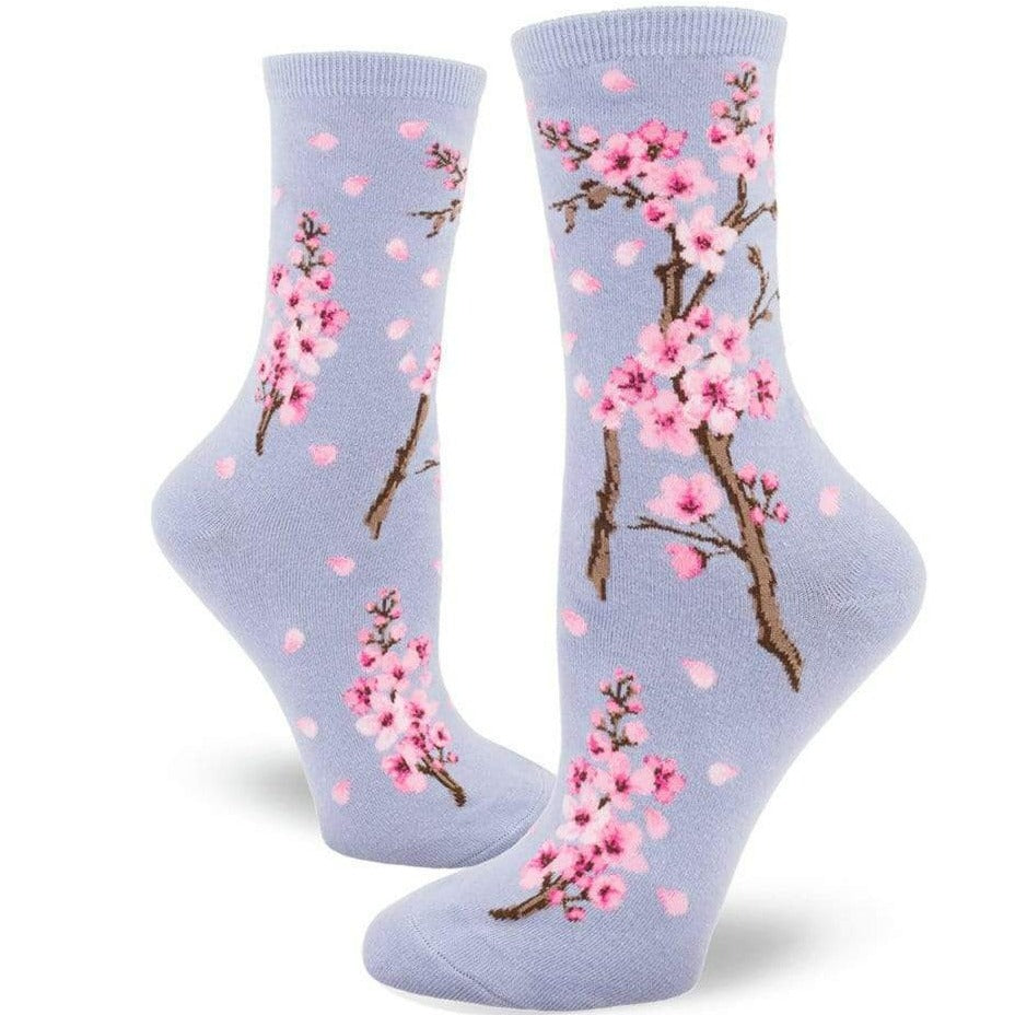 Cherry Blossom Women&#39;s Crew Sock Purple