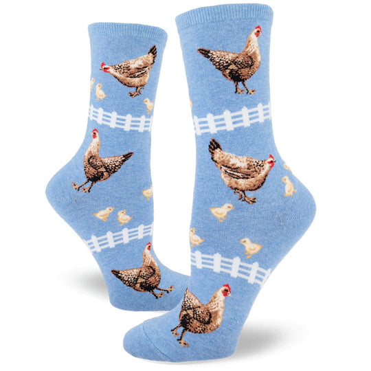 Chicken Women's Crew Socks Blue