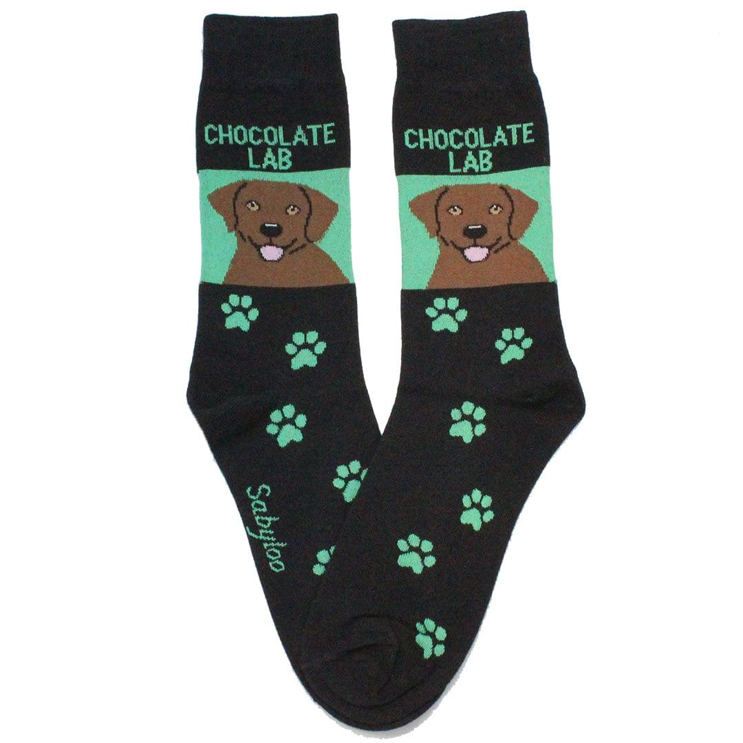 Chocolate Labrador Retriever Dog Crew Socks Women' / Black