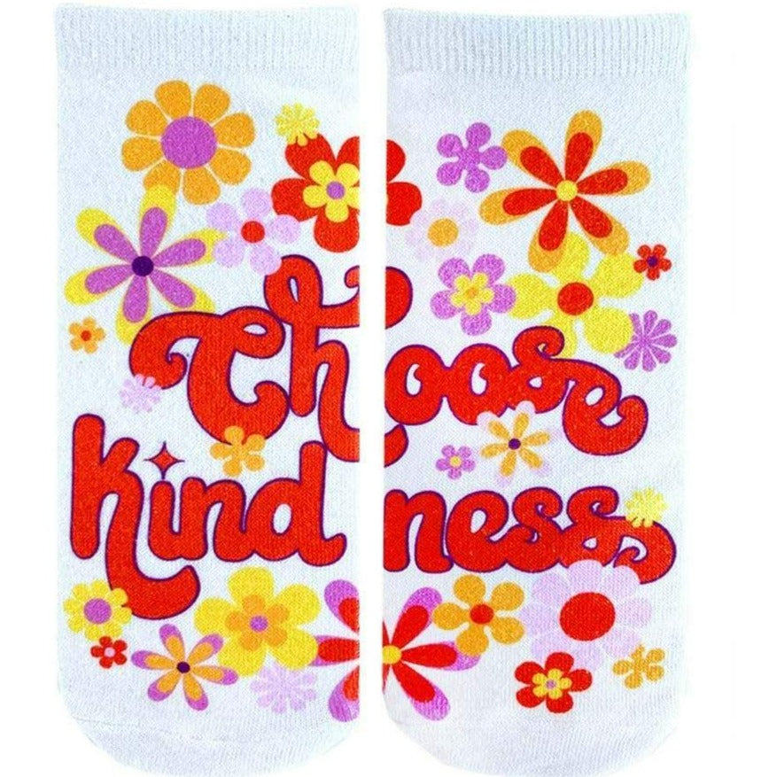 Choose Kindness Ankle Socks White