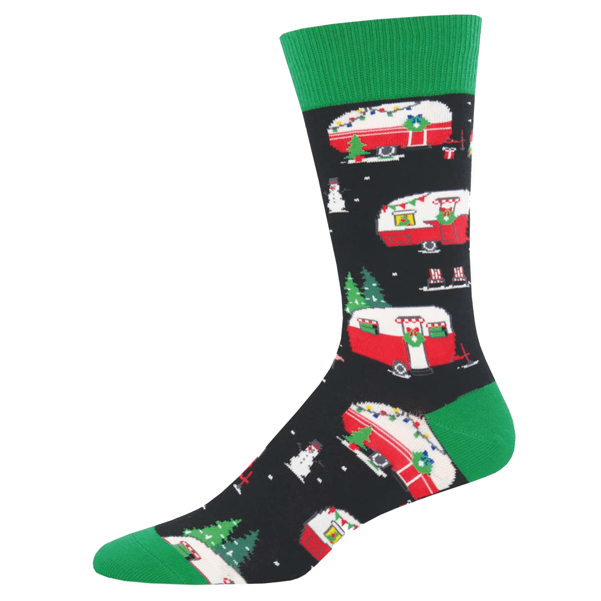 Christmas Campers Men's Crew Socks Black
