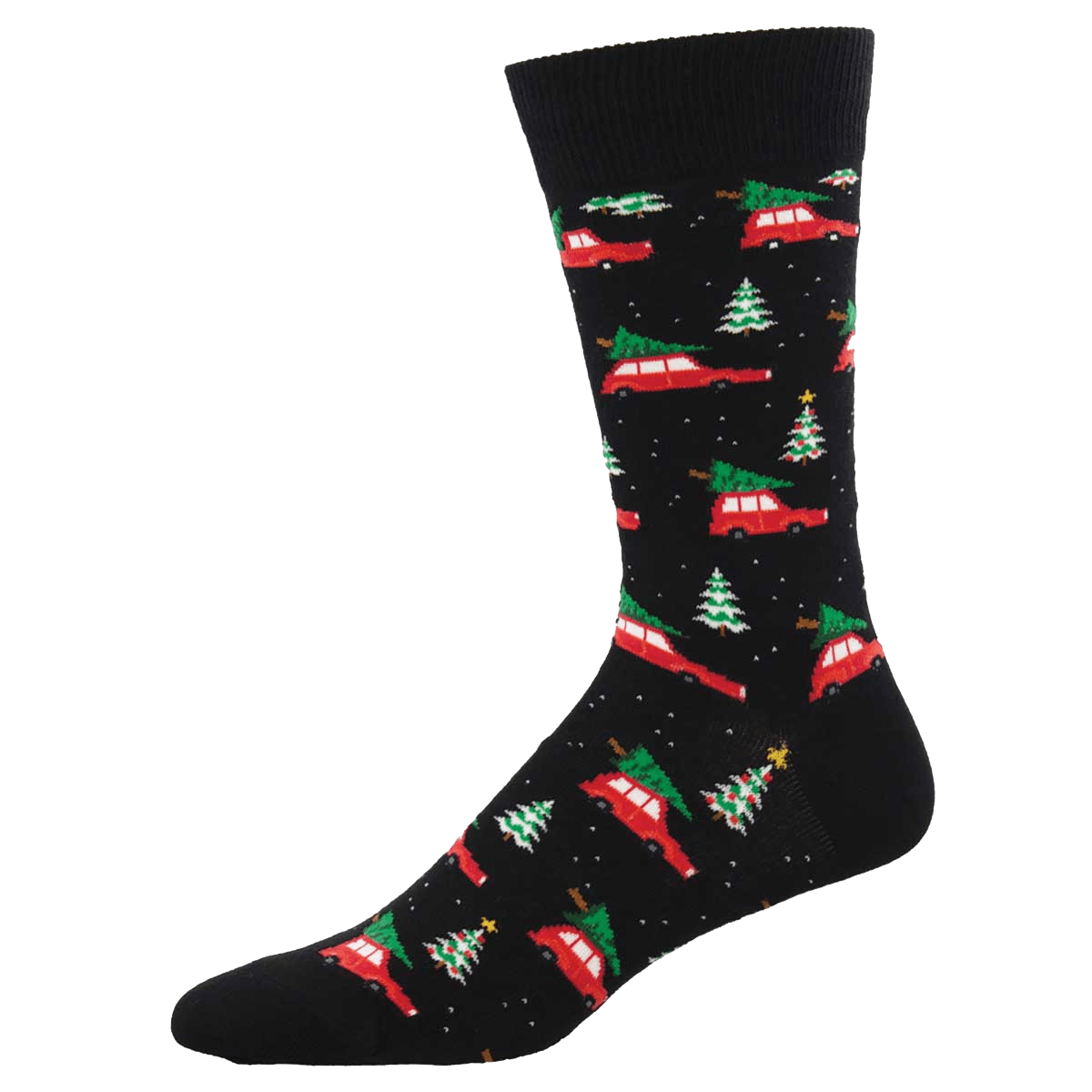 Christmas Cars Men&#39;s Crew Socks Black