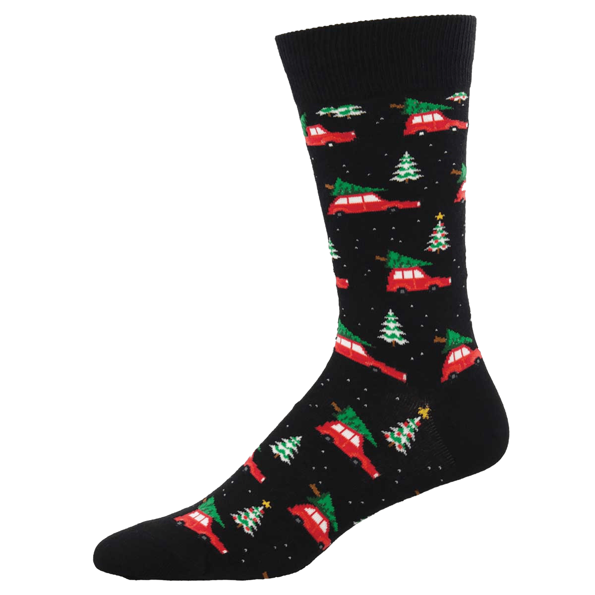 Christmas Cars Men's Crew Socks Black
