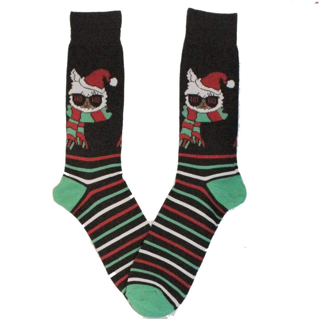 Christmas Cat Holiday Crew Socks Black