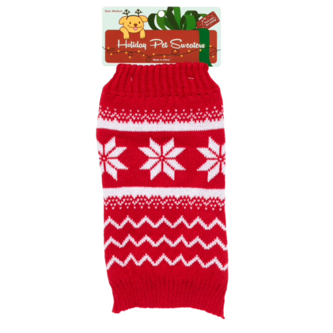 Christmas Fairisle Dog Sweater Red / Small