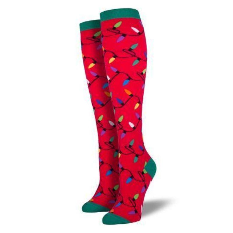 Christmas Lights SocksWomen's Knee High Sock Red