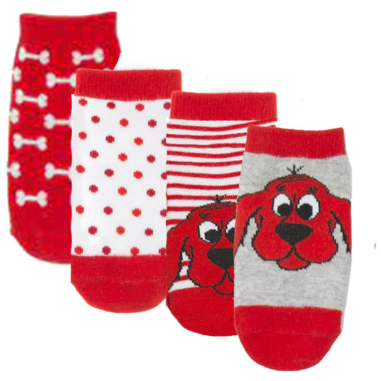 Clifford The Big Red Dog 4 Pack Socks Red / 0-12 Months