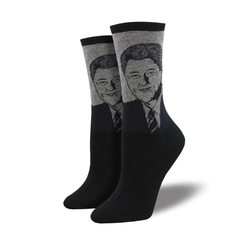 Bill Clinton Socks Women's Crew Sock Grey