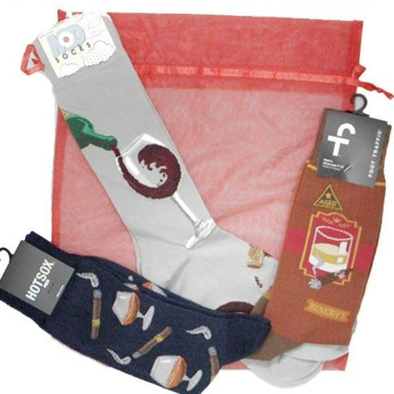 Cocktail Lovers Gift Bag of Socks for Men Multi