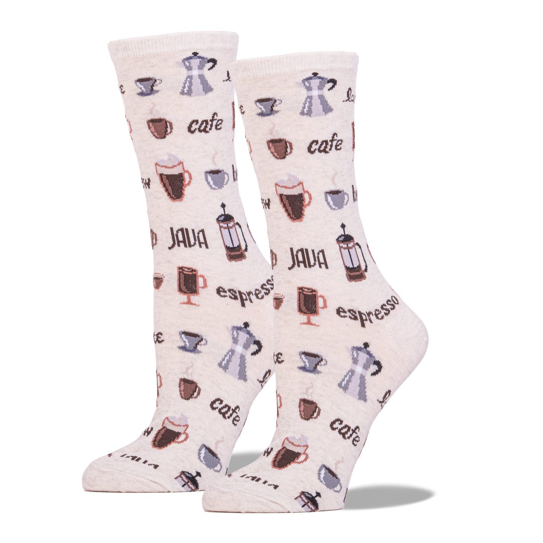 Coffee Socks Women&#39;s Crew Sock Tan