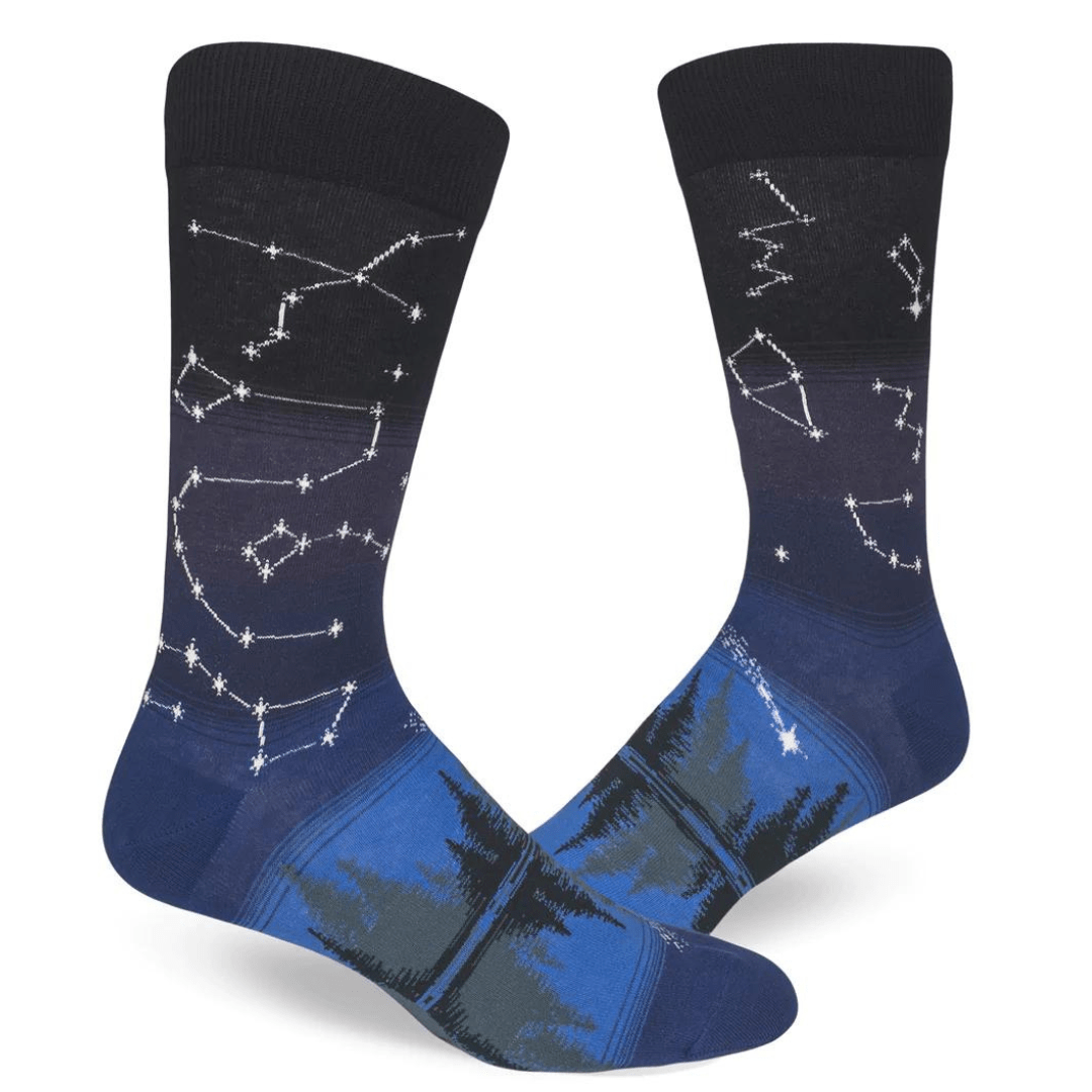 Constellations Men's Crew Socks Blue and Black