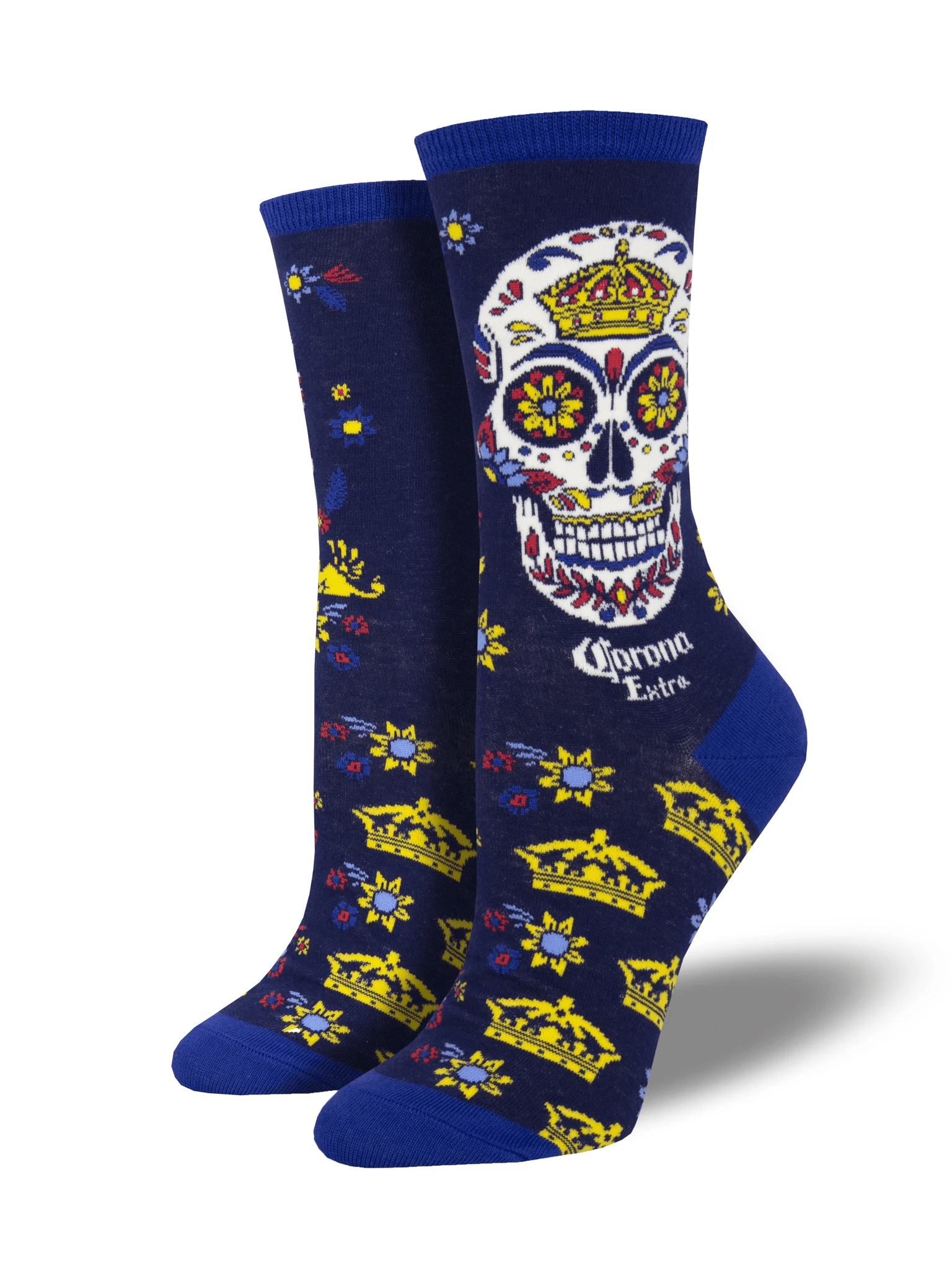 Corona Muertos Socks Women's Crew Sock Blue