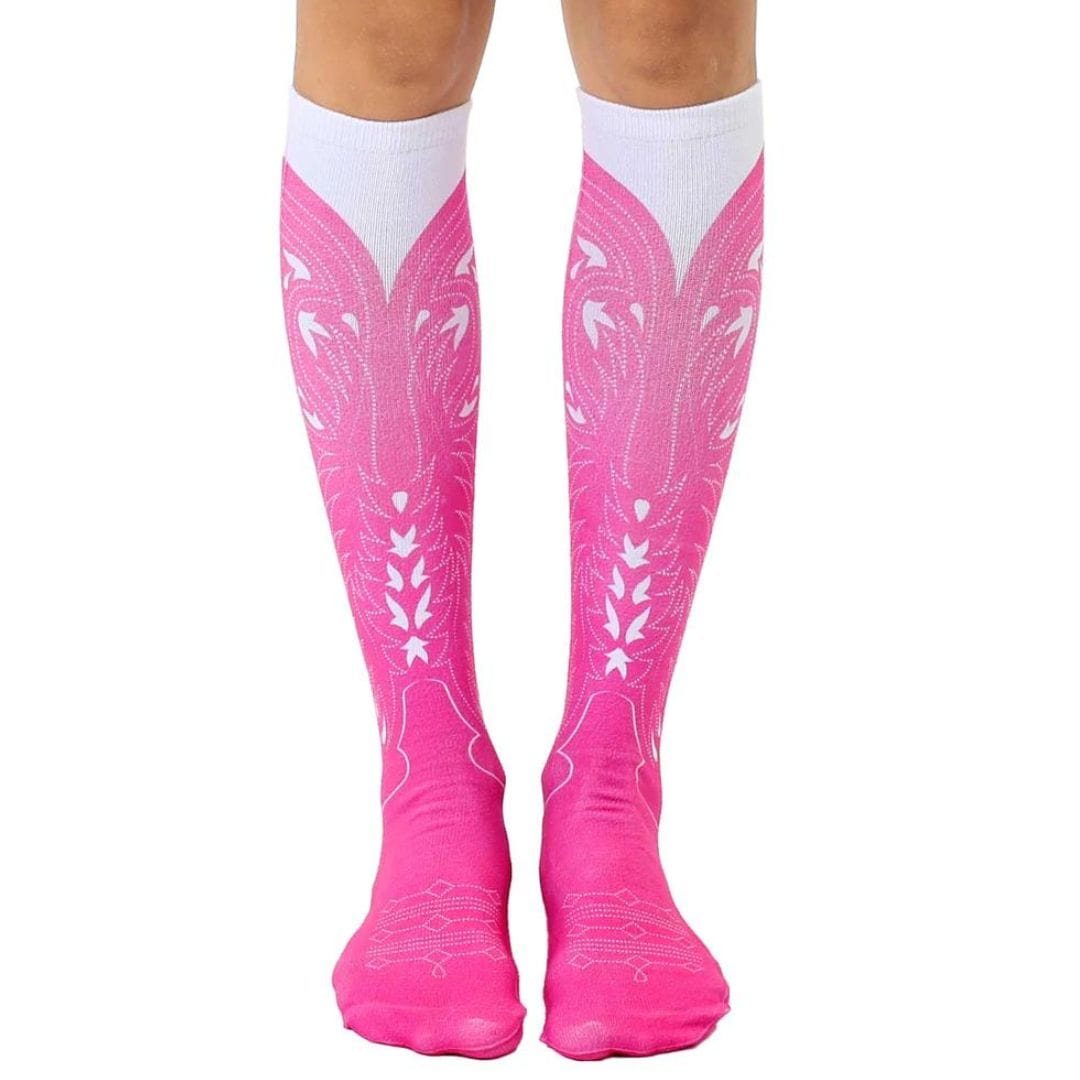 Cowgirl Knee High Socks Pink