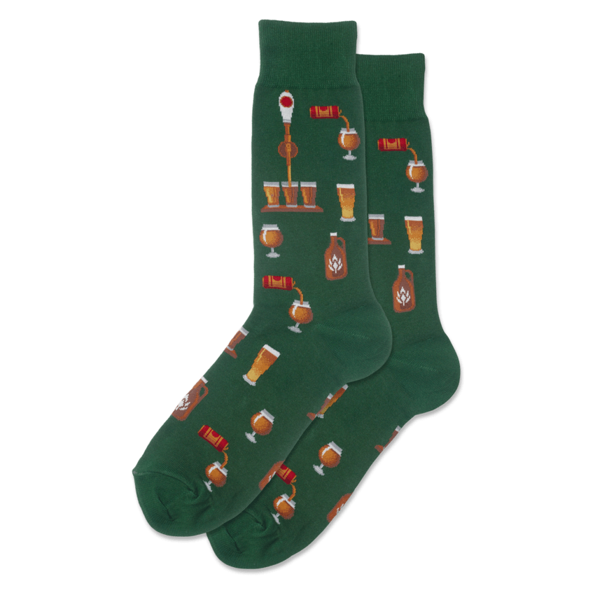 Craft Beer Men's Crew Sock Green