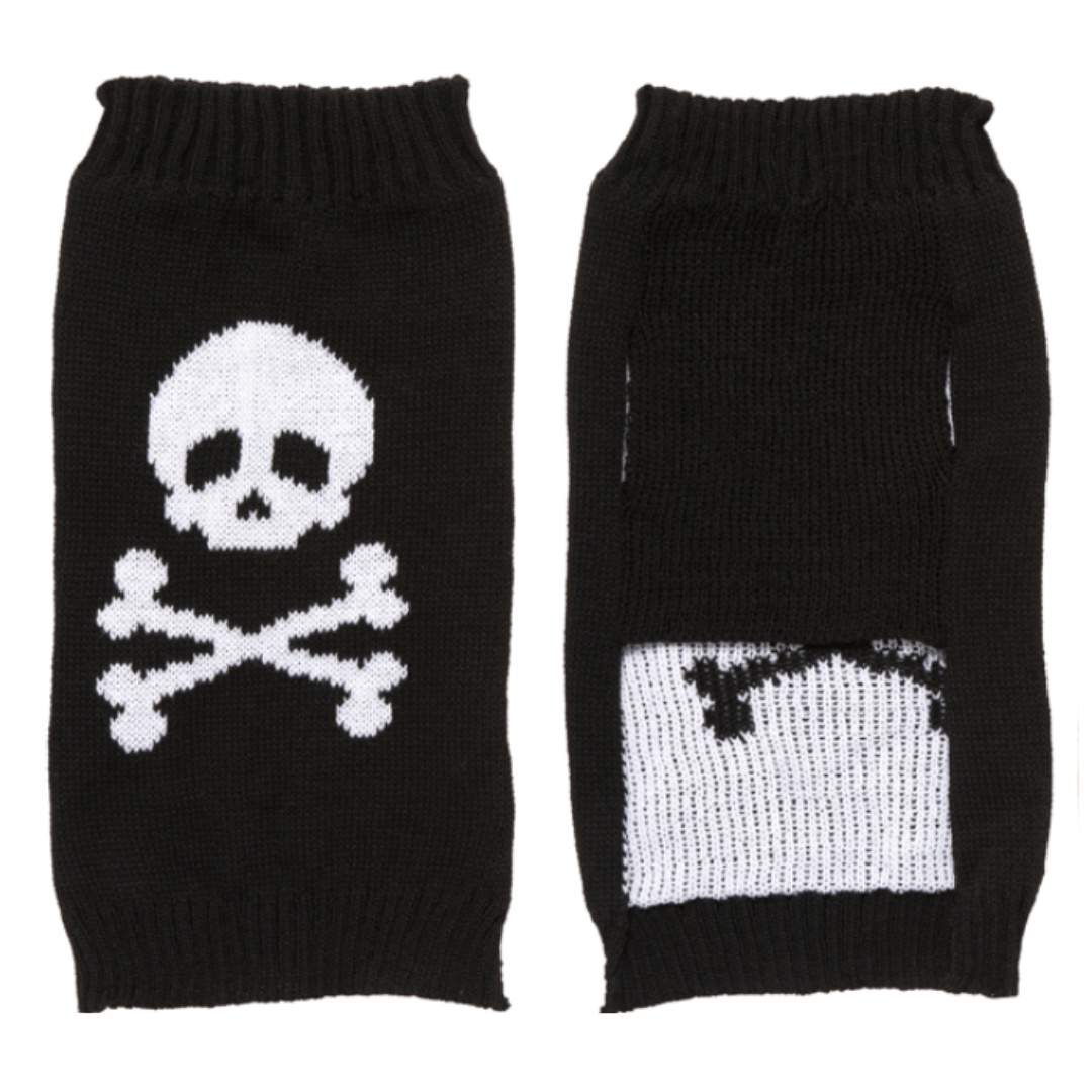 Halloween Cross Bones Dog Sweater Black / Medium