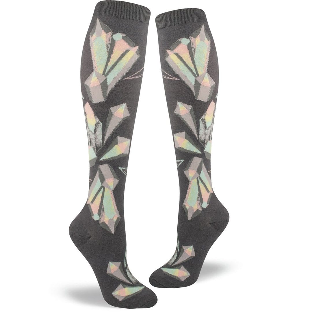Crystal Women's Knee High Sock Grey