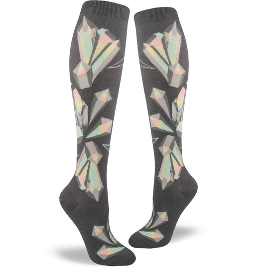 Crystal Women's Knee High Sock Grey