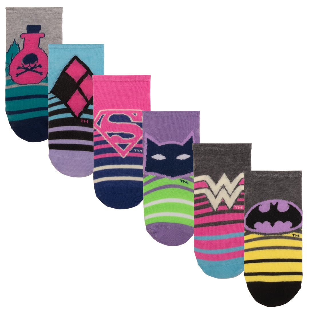 DC Comics Women's 6 Pack Shortie Socks Heather