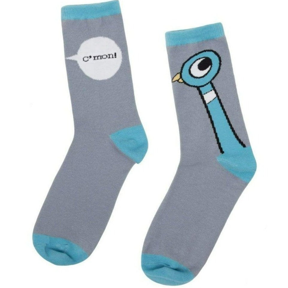 Don't Let the Pigeon Drive the Bus Socks Unisex Crew Sock Men's/Large / gray
