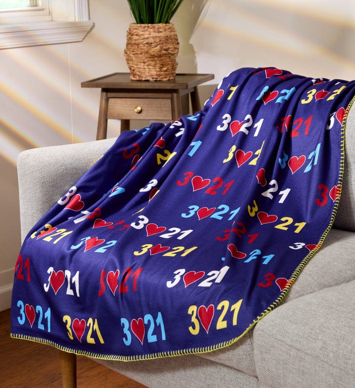 Down Syndrome Awareness Blue Fleece Blanket Blue