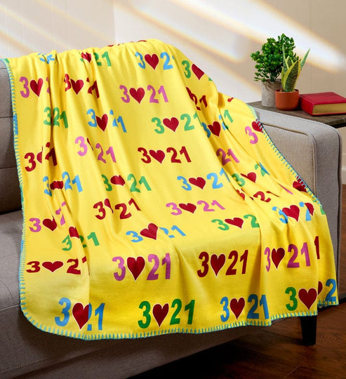 Down Syndrome Awareness Yellow Fleece Blanket Yellow