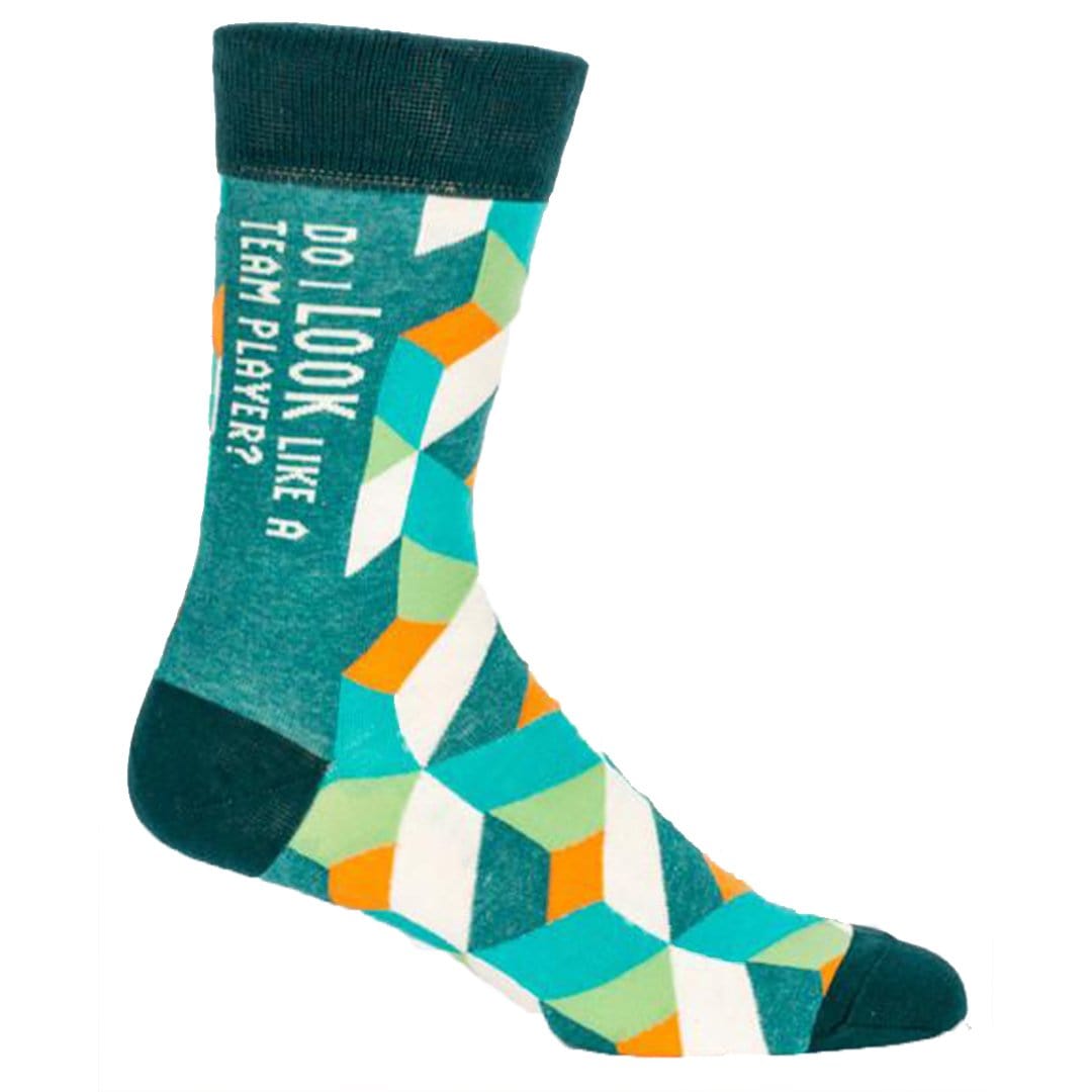 Do I Look Like a Team Player? Men’s Crew Sock blue