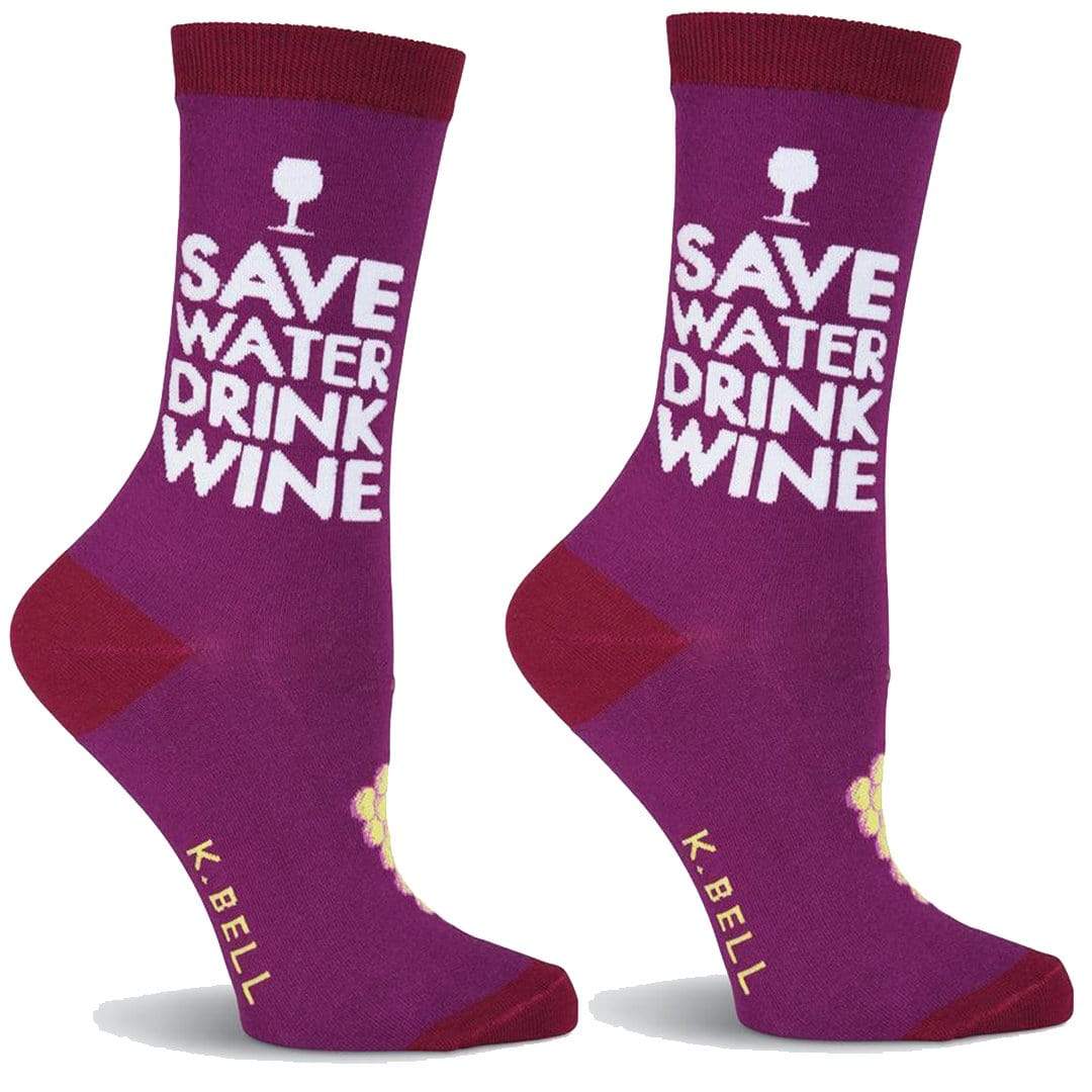 Drink Wine Women's Crew Sock Purple