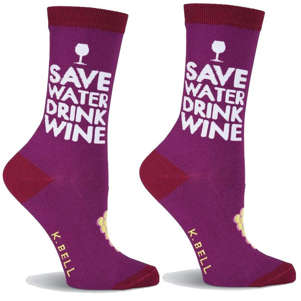 Drink Wine Socks Crew Socks for Women John's Crazy Socks